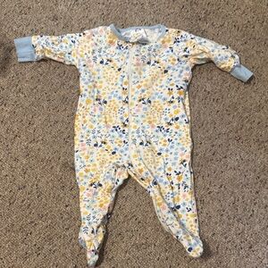 Gerber Yellow and Blue Floral Kids One Piece